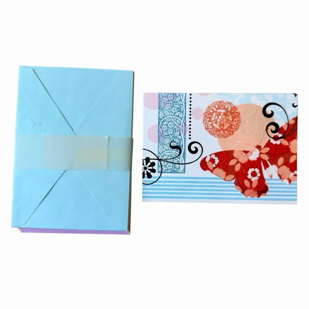 Papyrus Keepsake Box Blank Note Cards & Lined Envelopes Bird Songbird Floral